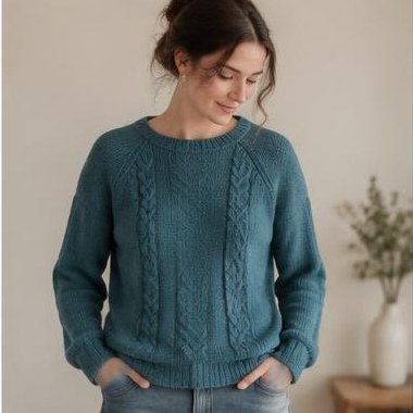 Rav Spor Raglan strikket i Fingering-garn