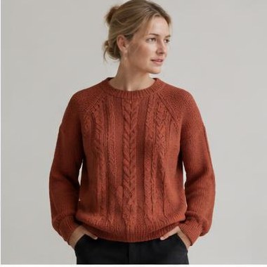Vinter Glød Raglan strikket i Chunky-garn