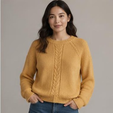 Hede Horisont Raglan strikket i Chunky-garn