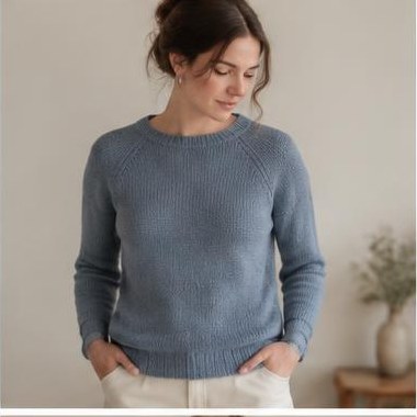 Rav Brise Raglan strikket i Aran-garn
