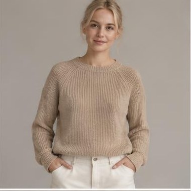 Hede Lys Raglan strikket i Sport-garn