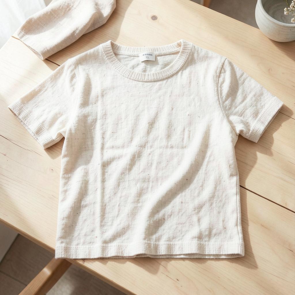 Hør-T-shirt strikket i Sport-garn