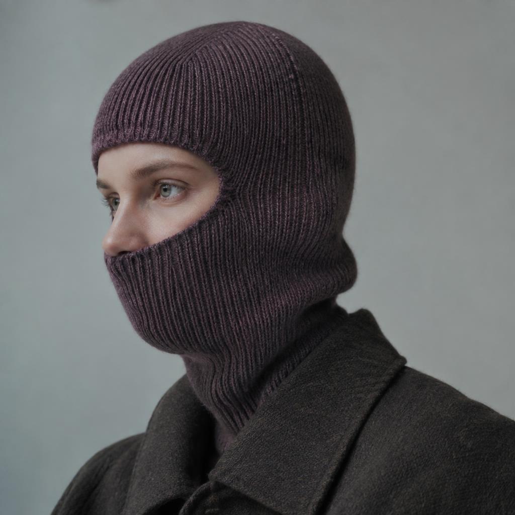 Natsort Balaclava — strikkeopskrift på balaclava i dk-garn, strikket rundt