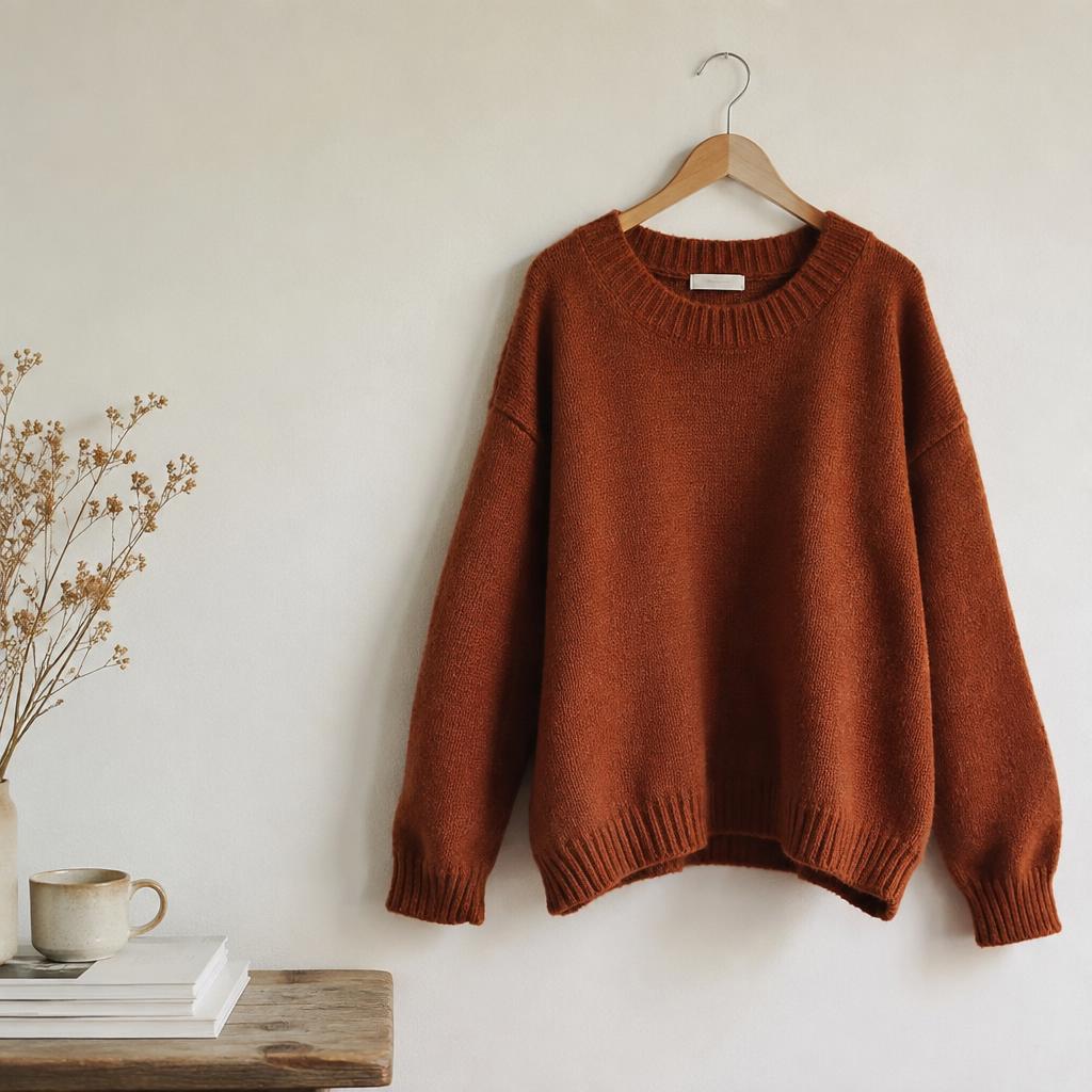 Sortmeleret Oversize — strikkeopskrift på sweater i dk-garn, raglan