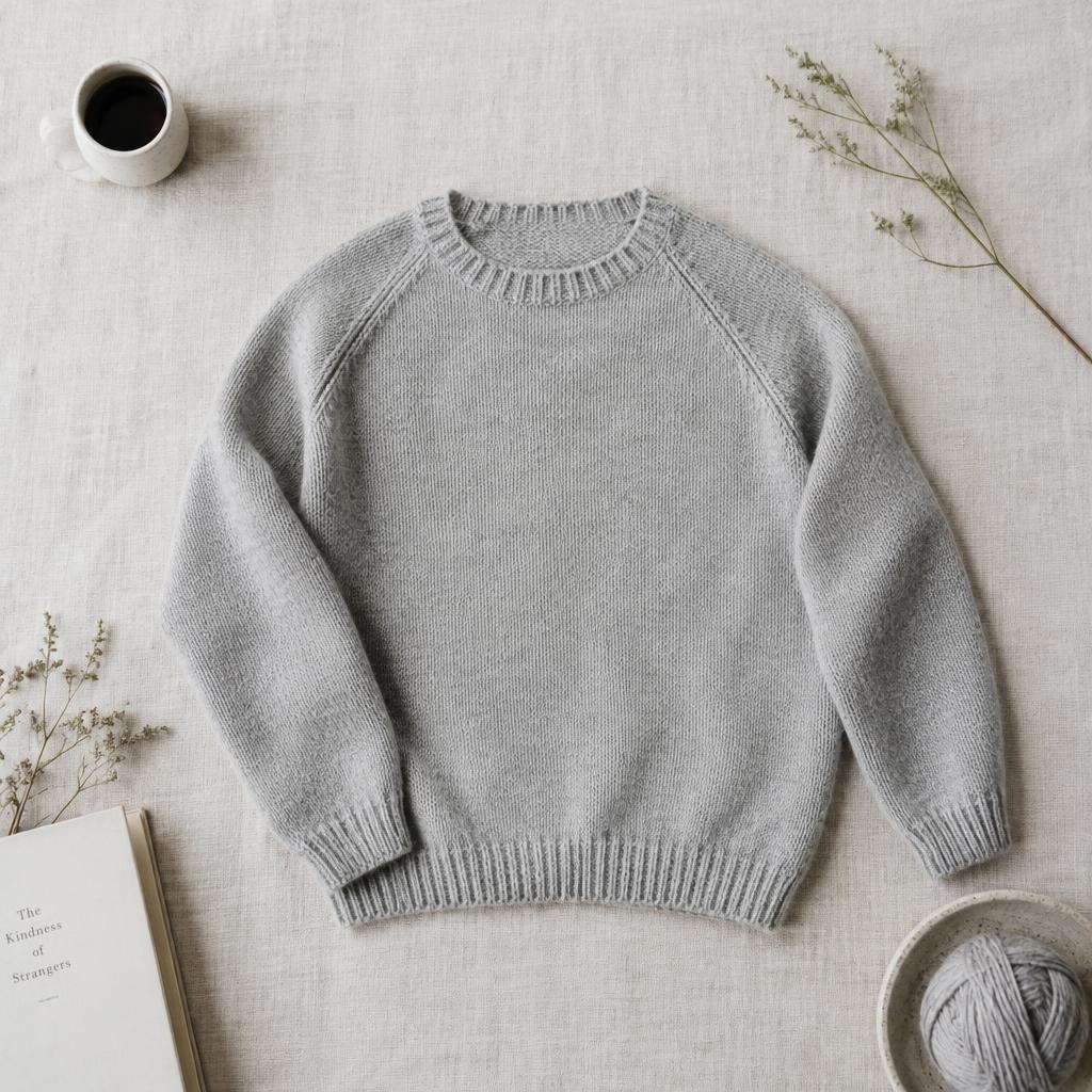 Novice Sweater Chunky — strikkeopskrift på sweater i chunky (meget tyk)-garn, raglan