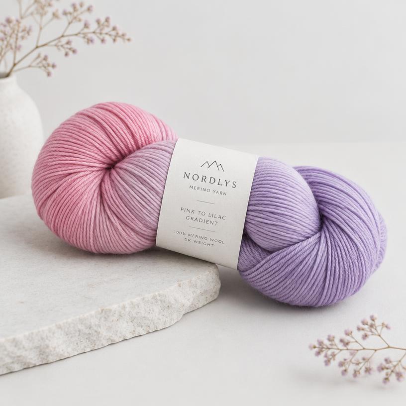 Farvelaget Prisme Farveskift — merino garn i dk til strikkeopskrifter